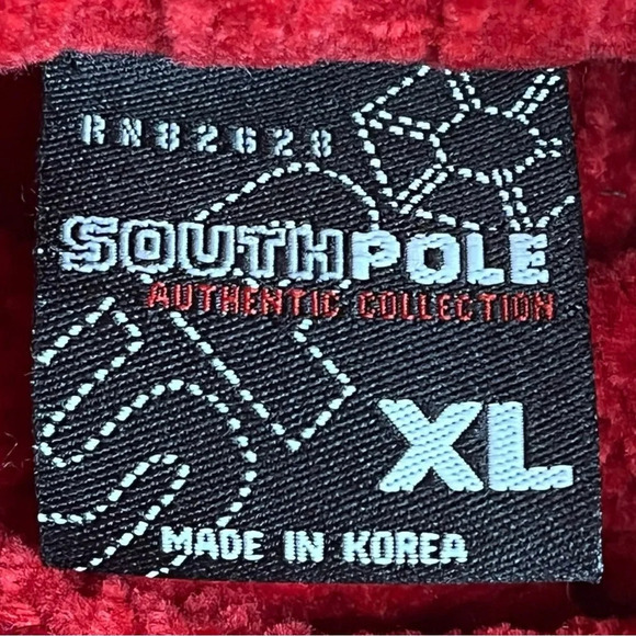 South‎ Pole Vintage Y2K Red Gray Thick Ribbed Mock Neck Sweater Men Size XL - Picture 6 of 8